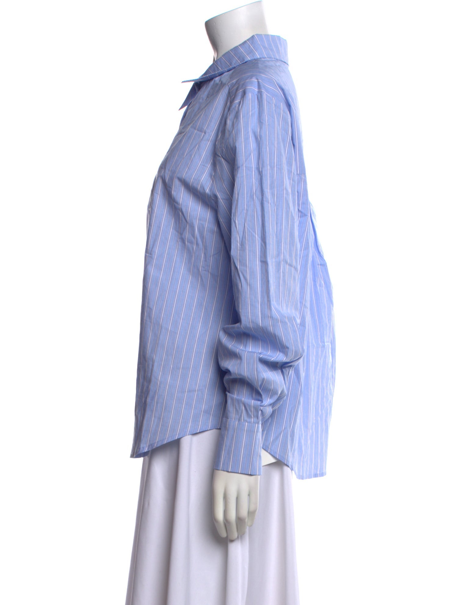 Dé Rococo Striped Long Sleeve Button-Up Top