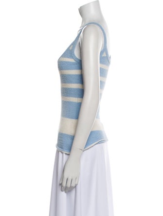 Dé Rococo Striped Scoop Neck Top