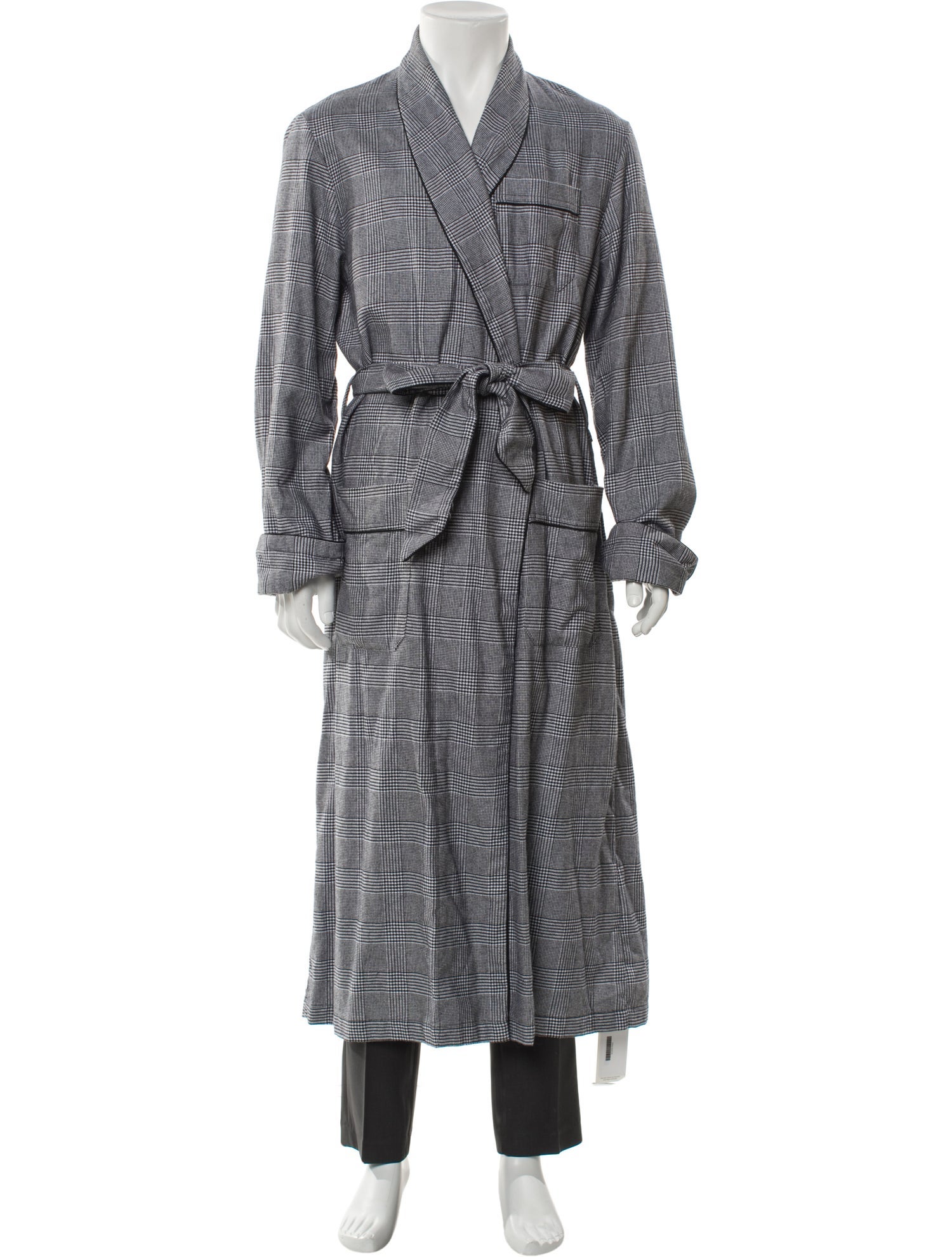 Derek Rose Plaid Print Trench Coat