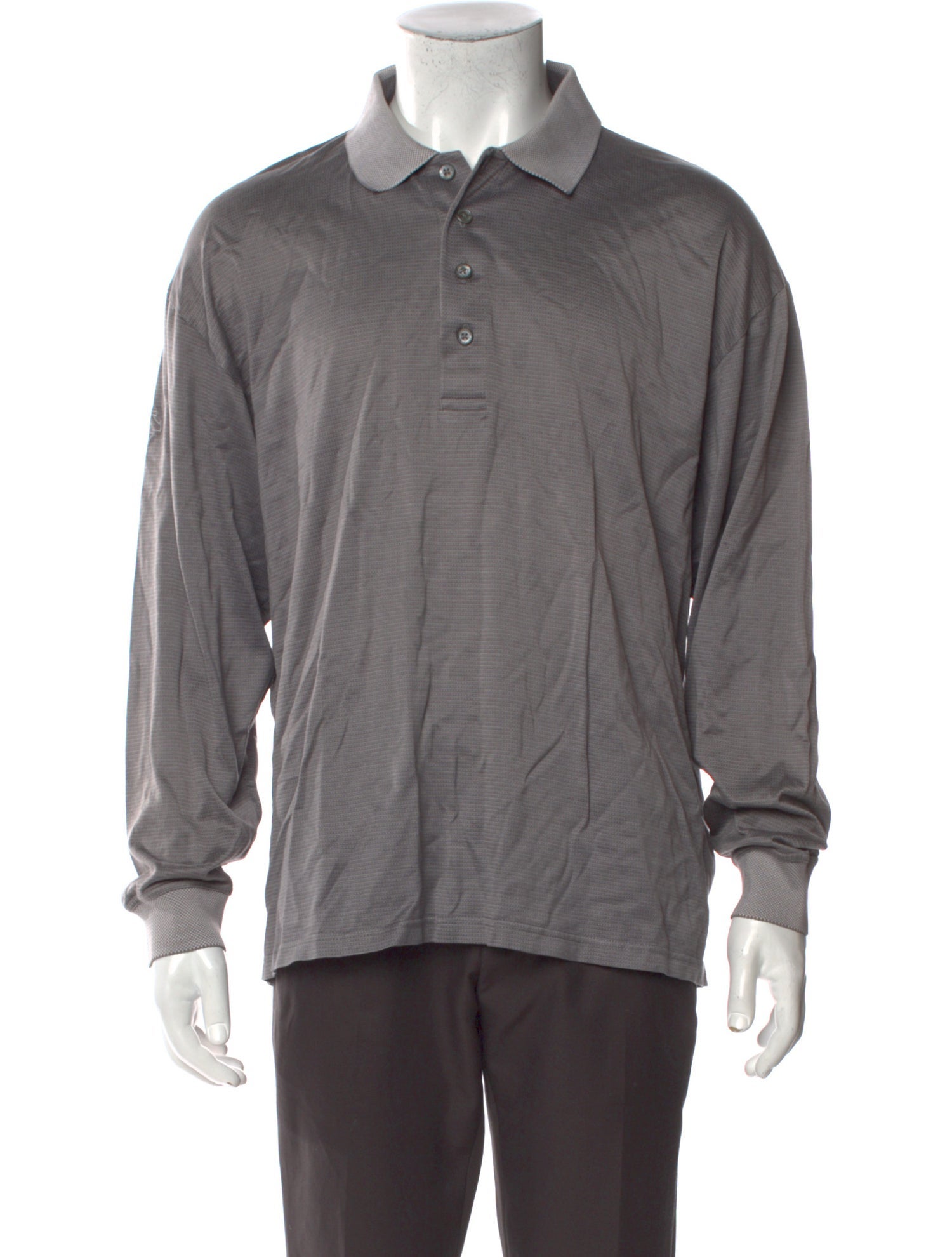 Descente Collar Long Sleeve Polo Shirt