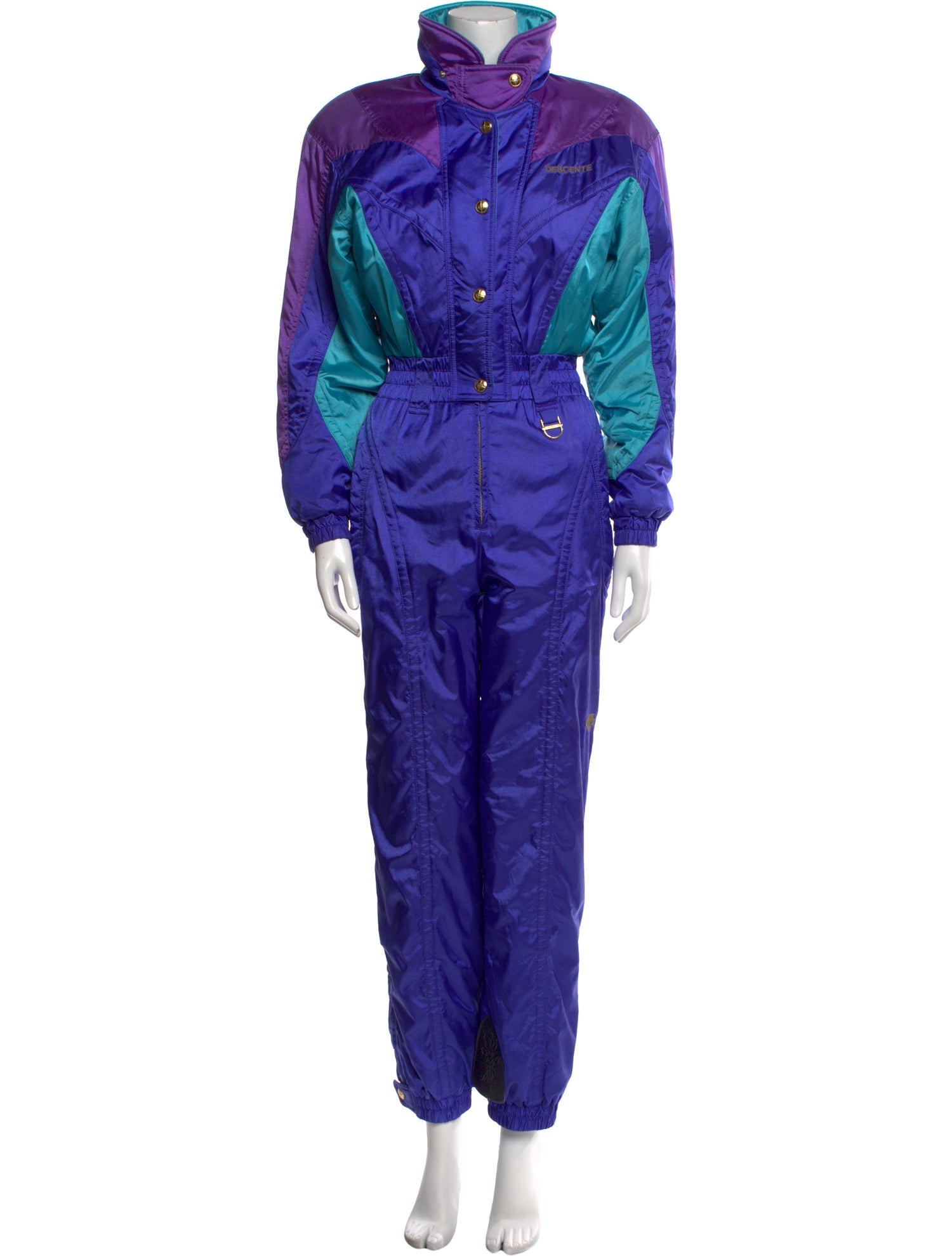 Descente Nylon Colorblock Pattern Jumpsuit