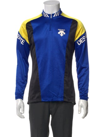 Descente Colorblock Pattern Mock Neck Jersey