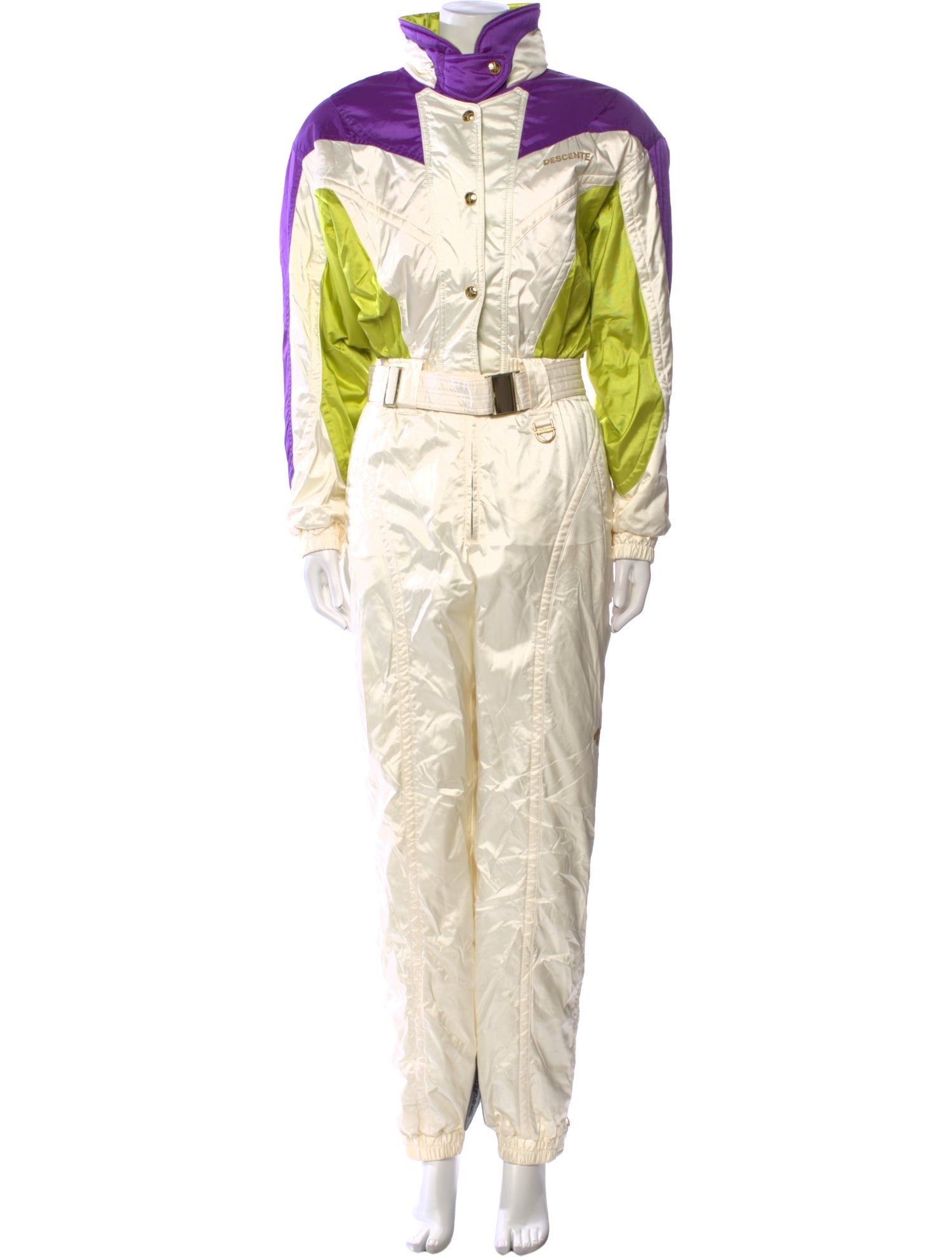 Descente Vintage Colorblock Pattern Jumpsuit