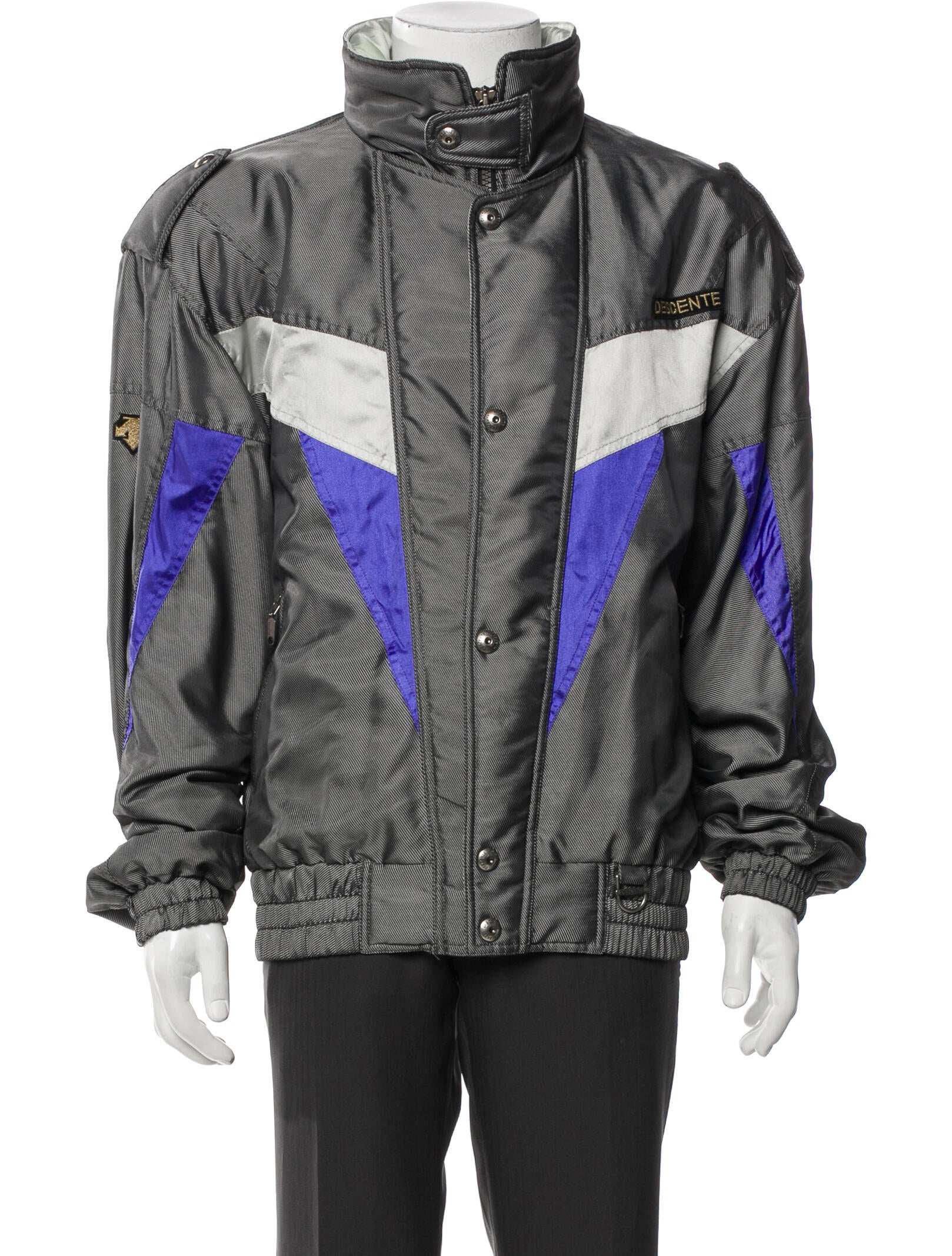 Descente Colorblock Pattern Puffer Coat