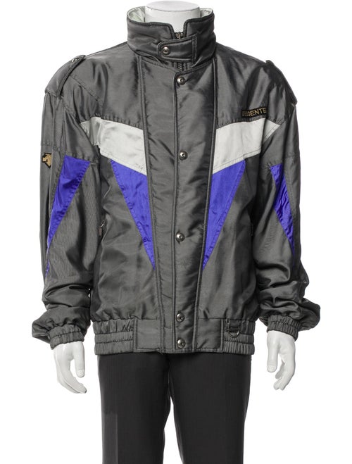 Descente Colorblock Pattern Puffer Coat