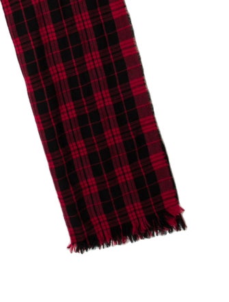 Destin Wool Plaid Print Scarf