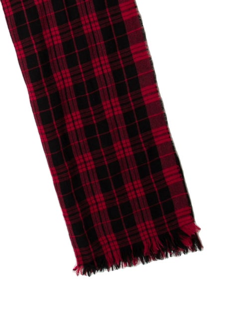 Destin Wool Plaid Print Scarf