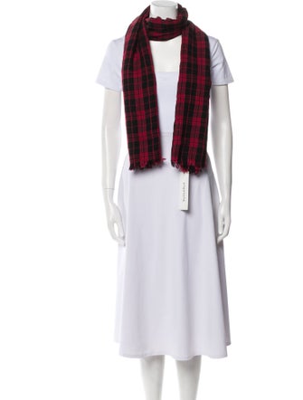 Destin Wool Plaid Print Scarf