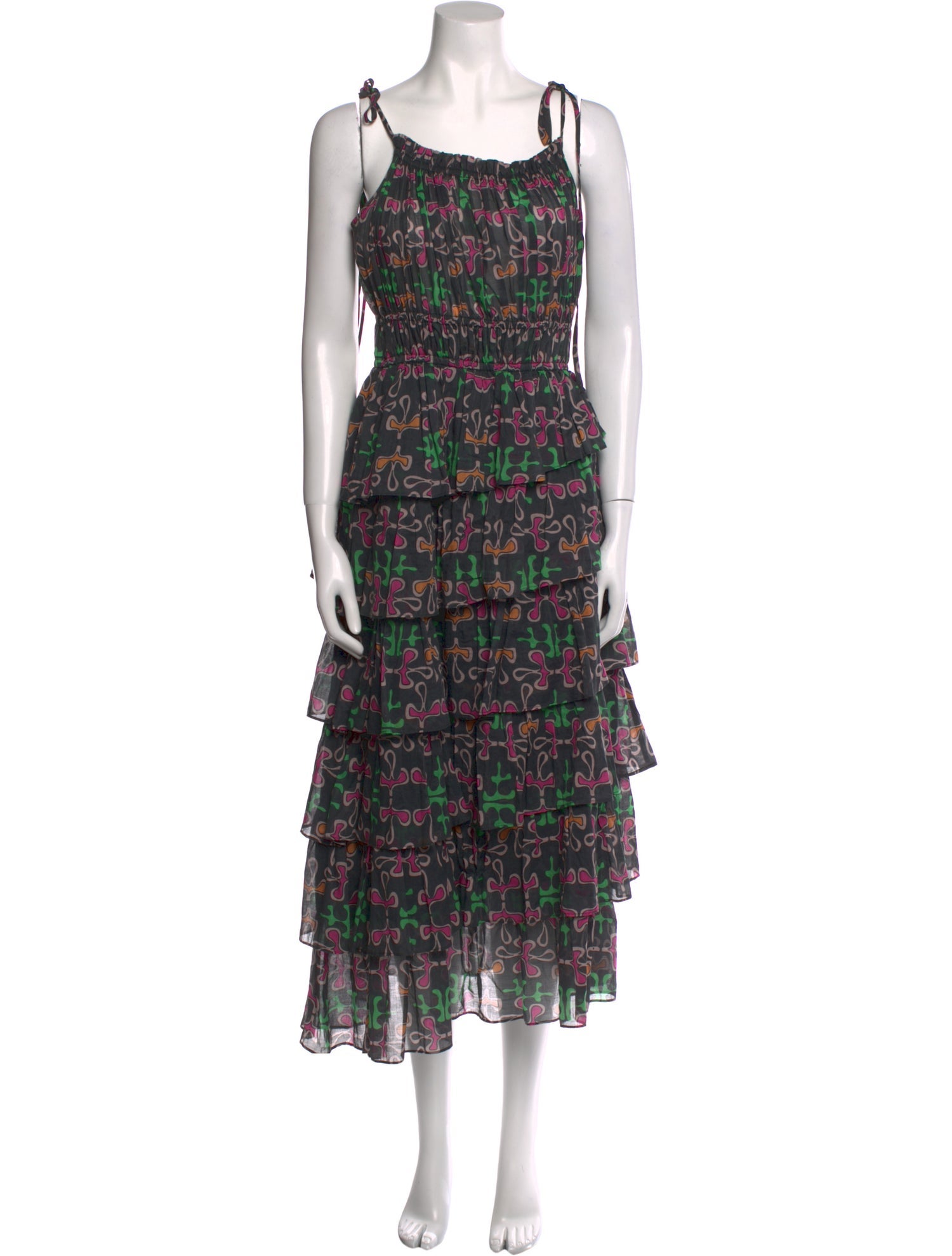 Devotion Twins Printed Long Dress Grey Dresses, Clothing WDETS20089