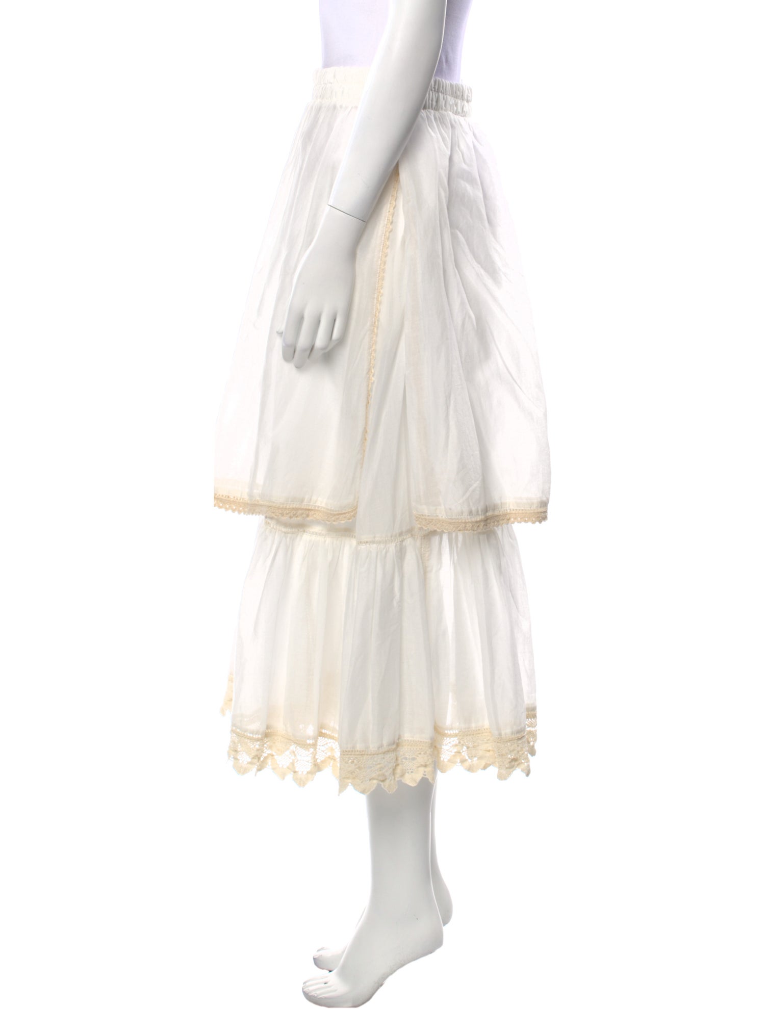 Devotion Twins Ruffle Embellishment Midi Length Skirt