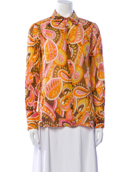 Devotion Twins Printed Long Sleeve Button-Up Top