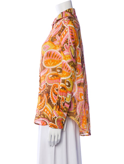 Devotion Twins Printed Long Sleeve Button-Up Top