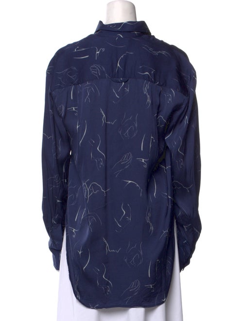 Deveaux Printed Long Sleeve Button-Up Top