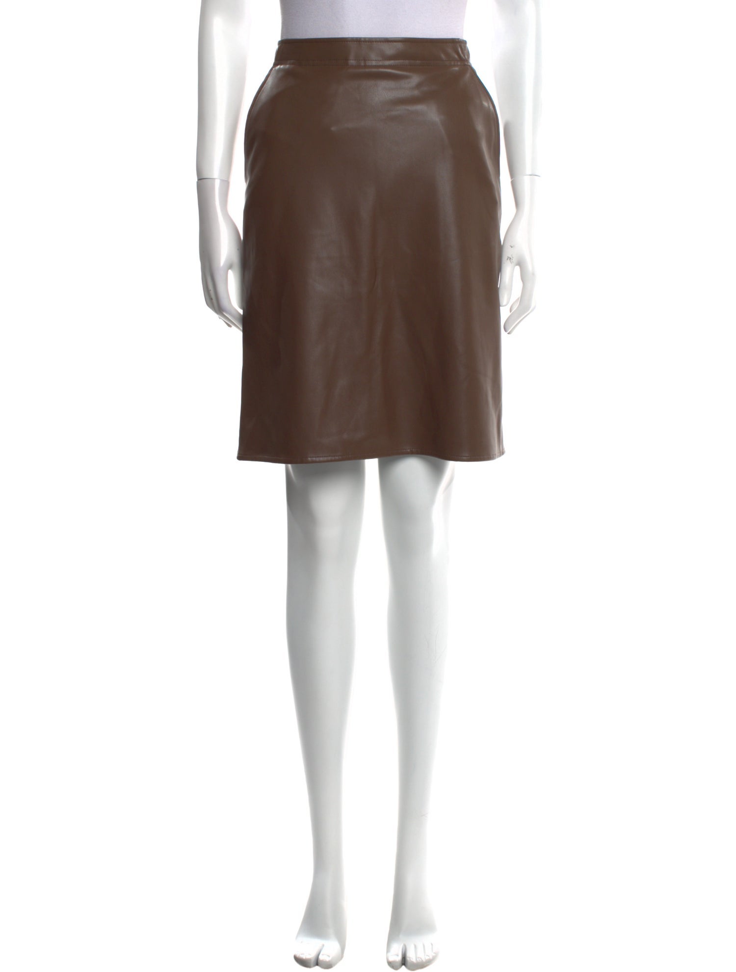 Deveaux Faux Leather Knee-Length Skirt