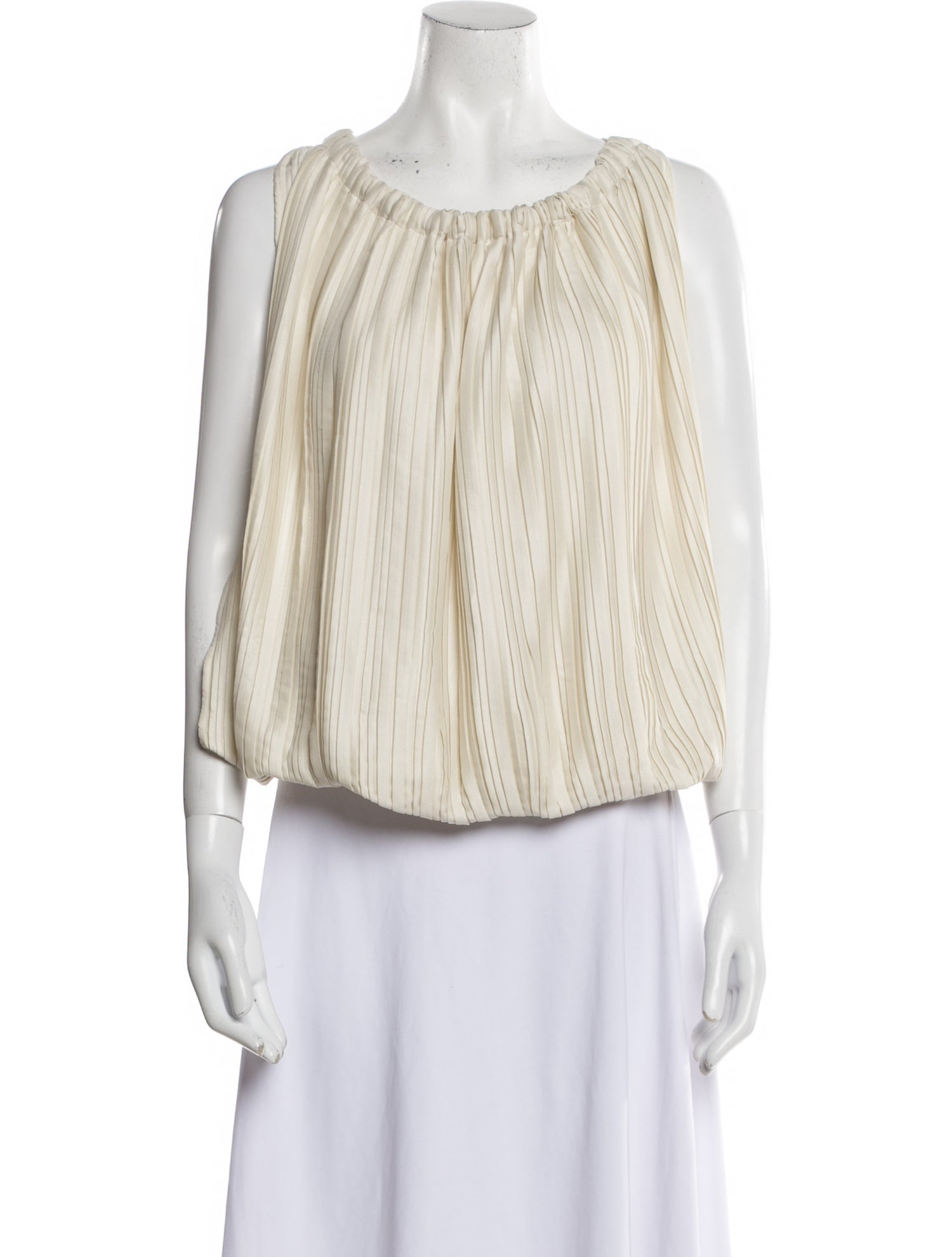 Deveaux Striped Scoop Neck Blouse