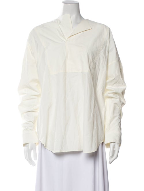 Deveaux V-Neck Long Sleeve Button-Up Top