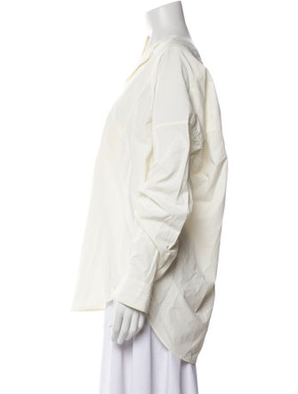 Deveaux V-Neck Long Sleeve Button-Up Top