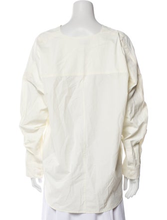 Deveaux V-Neck Long Sleeve Button-Up Top