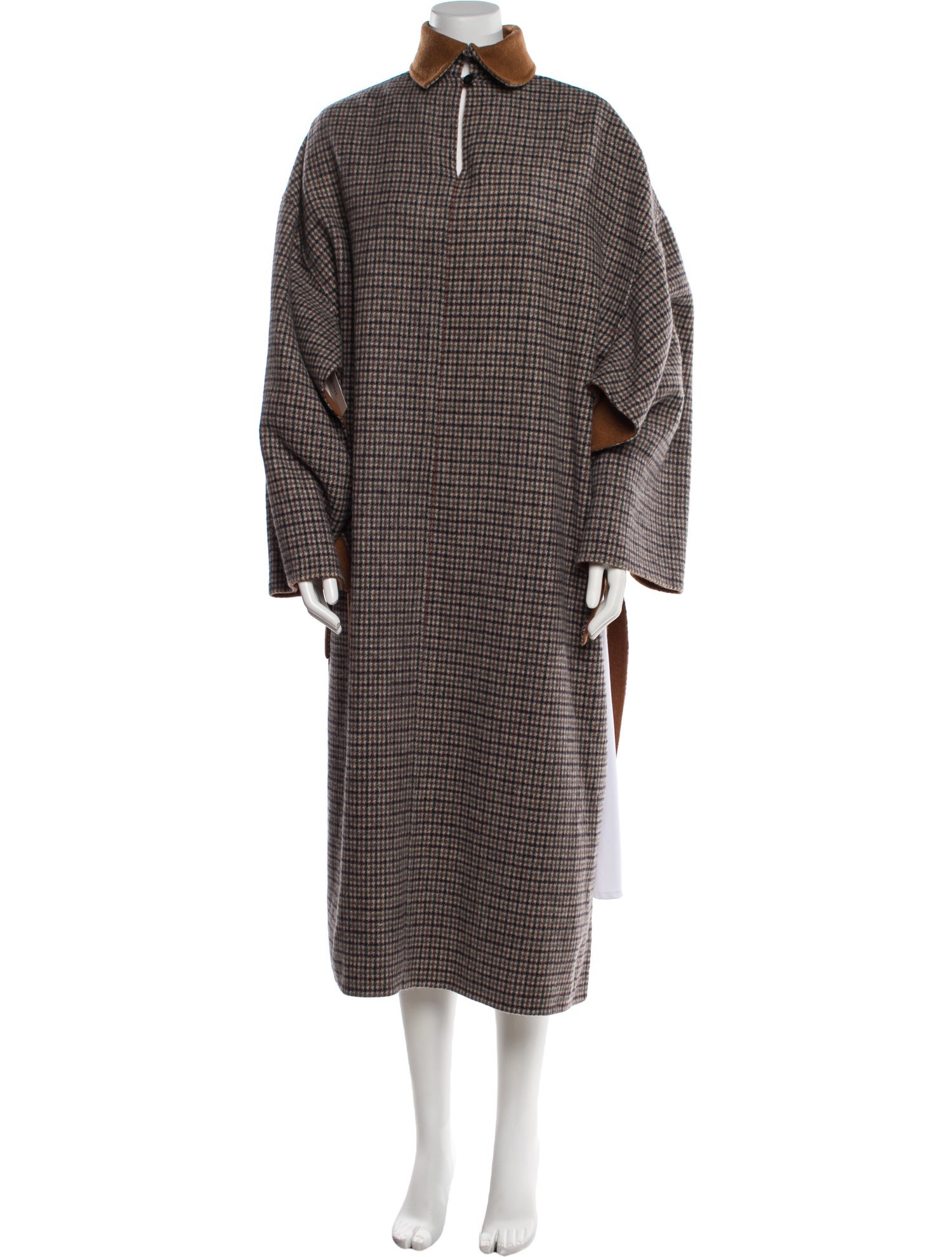 Deveaux Wool Plaid Print Coat