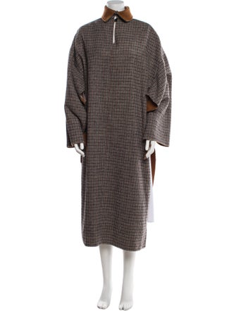 Deveaux Wool Plaid Print Coat
