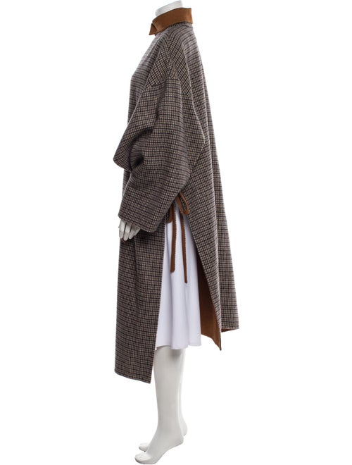 Deveaux Wool Plaid Print Coat