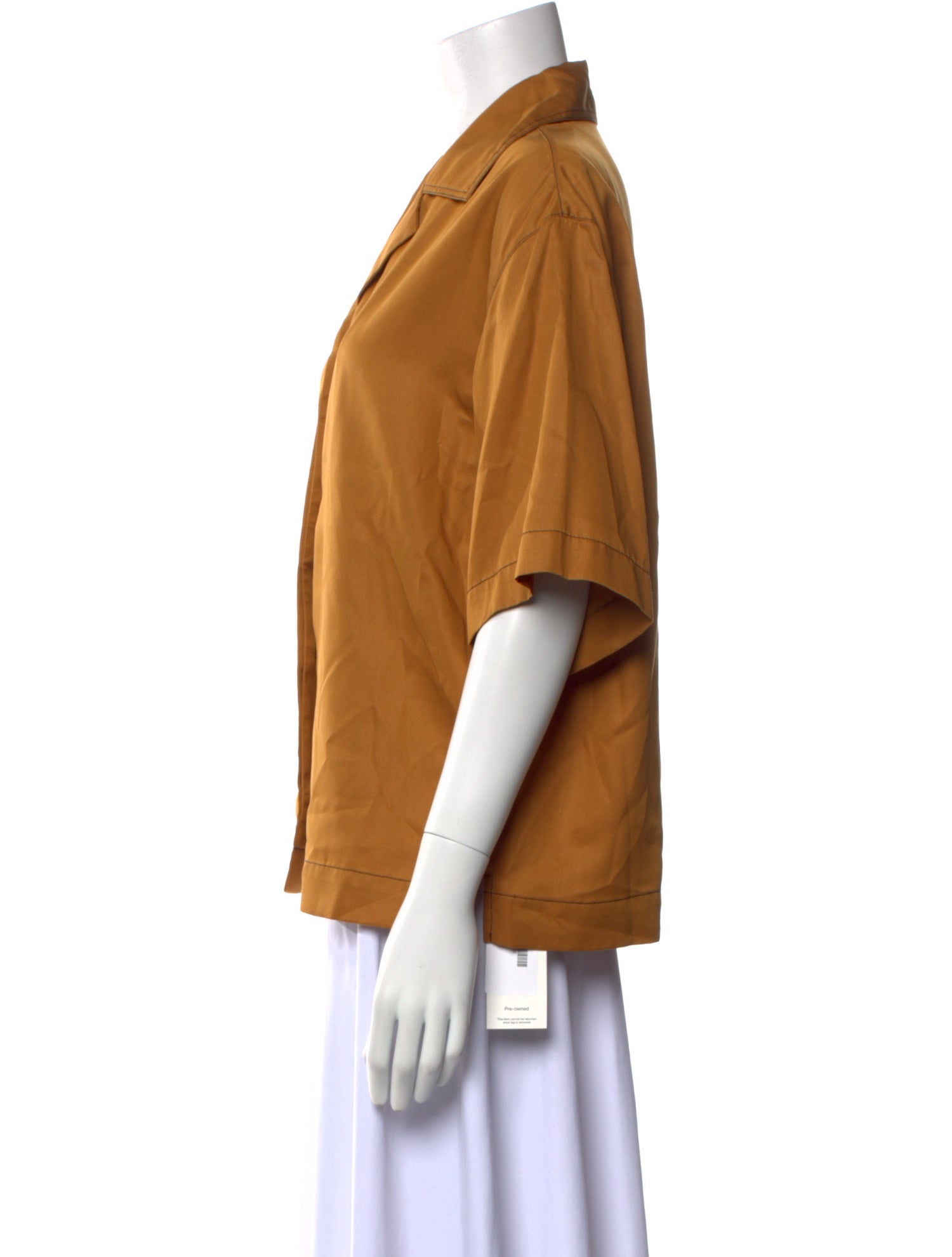 Deveaux V-Neck Short Sleeve Button-Up Top