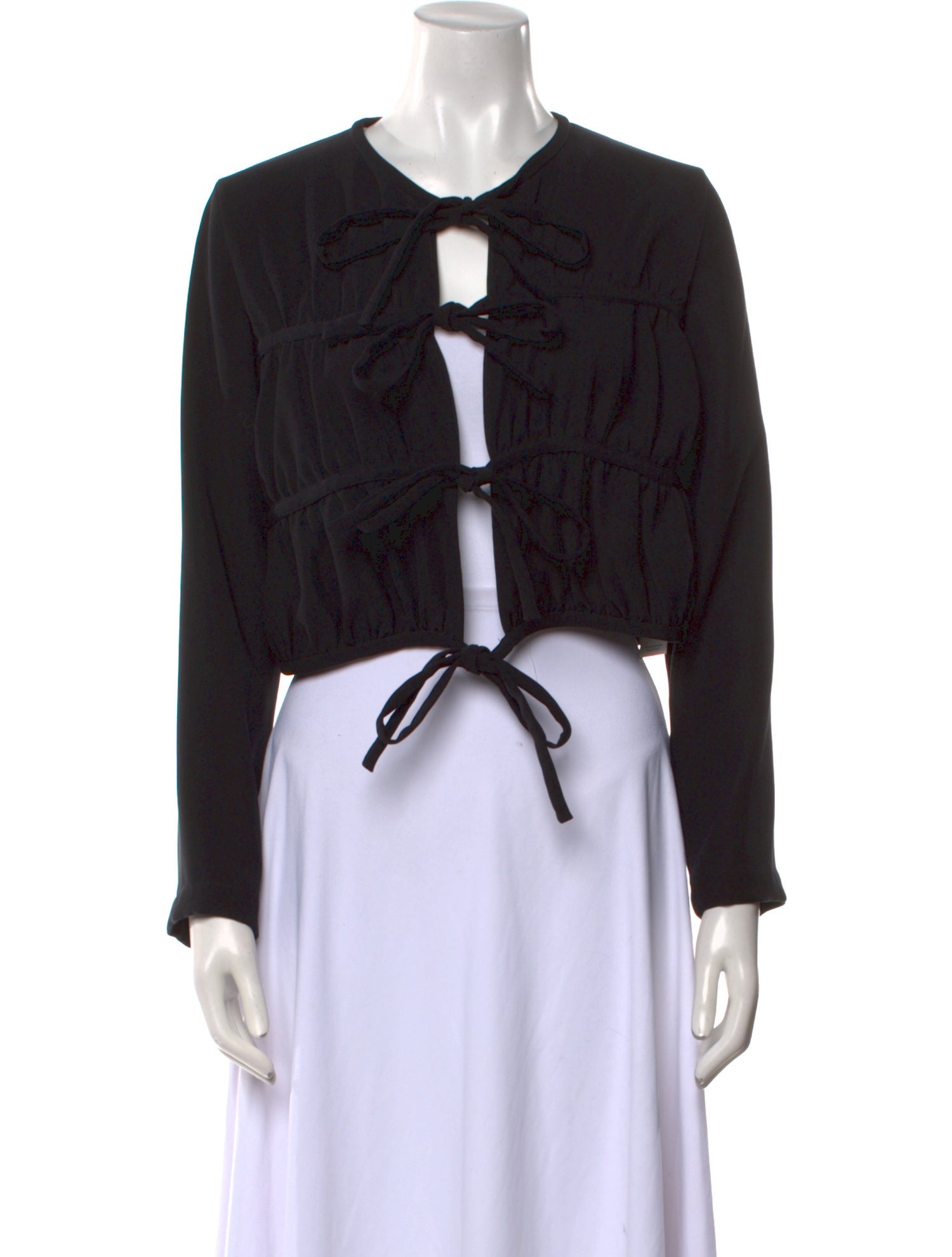 Deveaux V-Neck Long Sleeve Crop Top