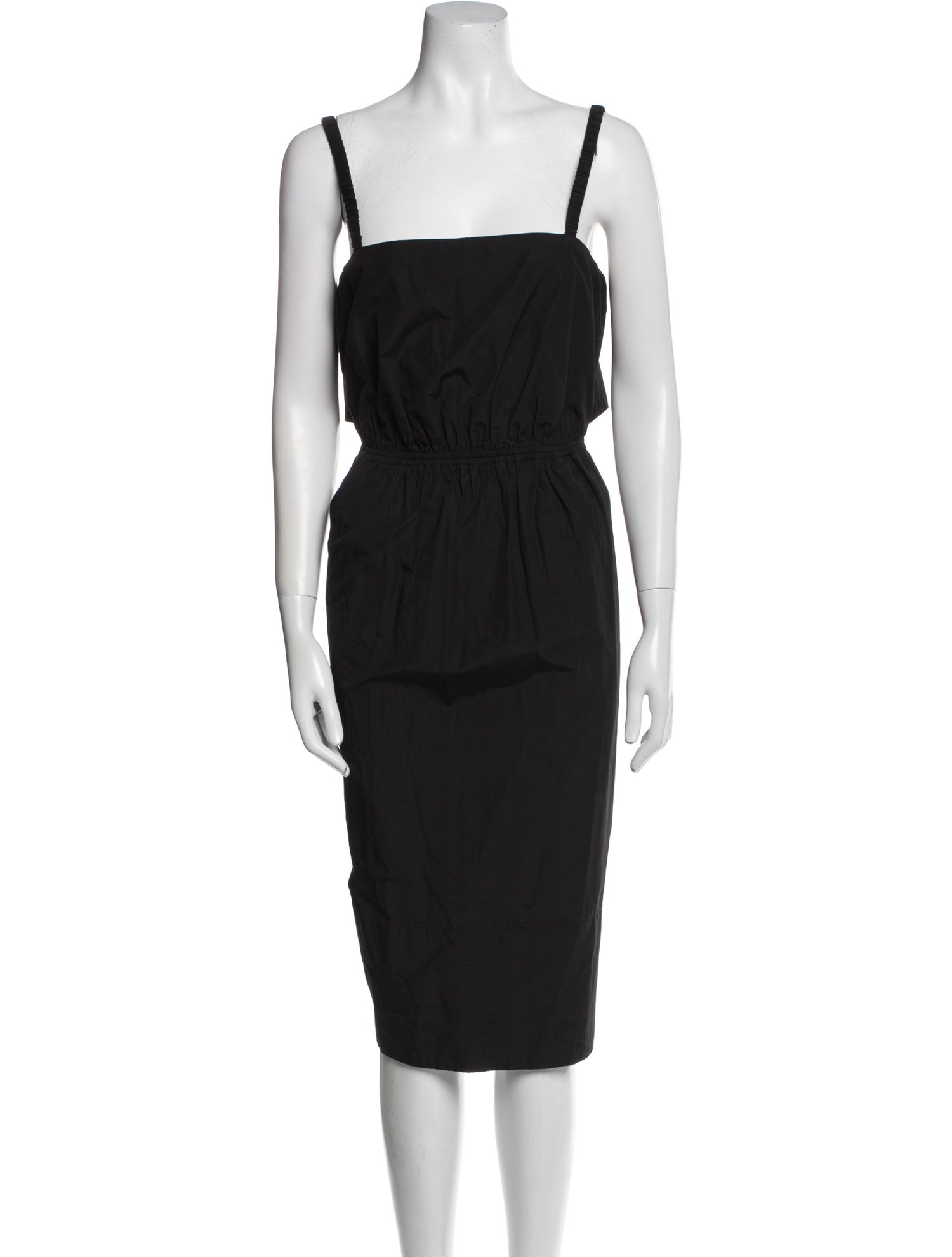 Deveaux Square Neckline Midi Length Dress