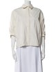 Deveaux Three-Quarter Sleeve Button-Up Top