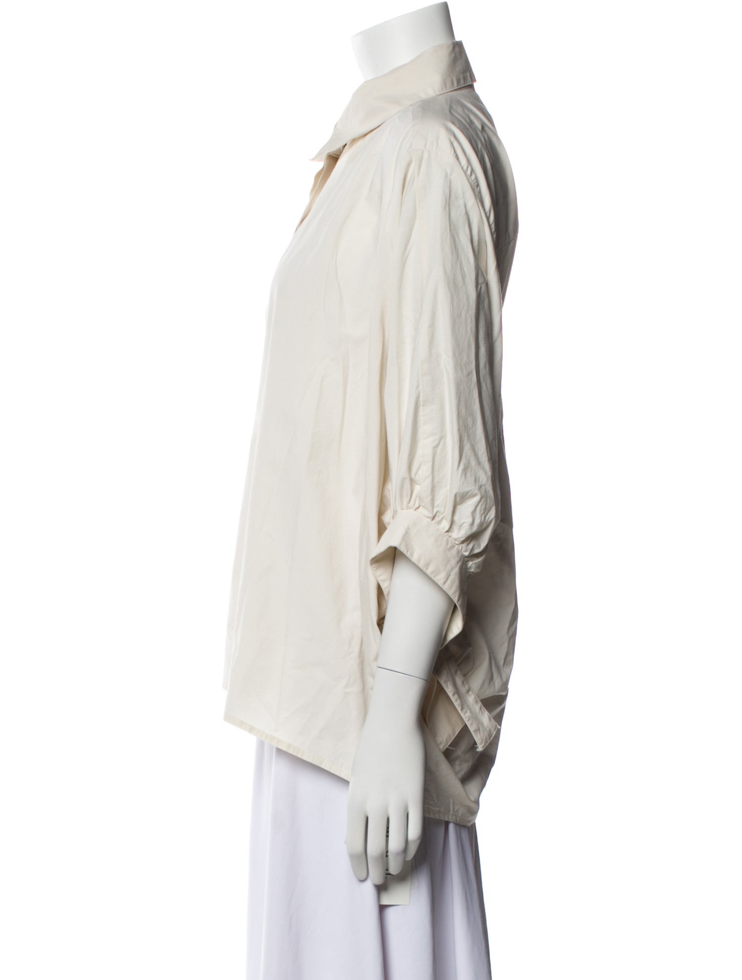 Deveaux Three-Quarter Sleeve Button-Up Top