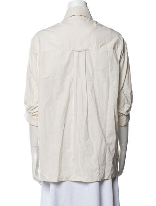 Deveaux Three-Quarter Sleeve Button-Up Top