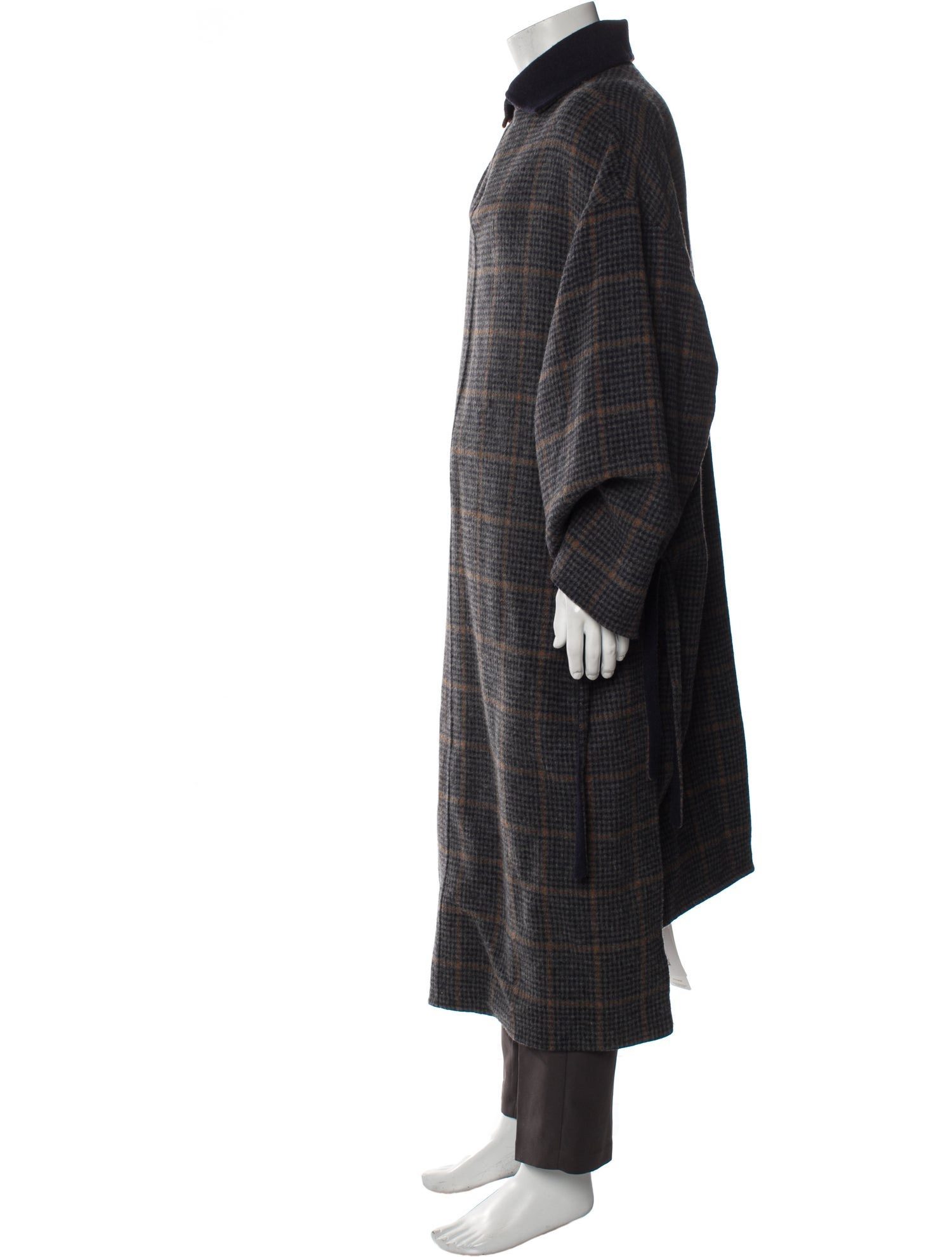 Deveaux Wool Plaid Print Overcoat