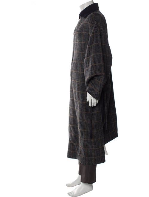Deveaux Wool Plaid Print Overcoat