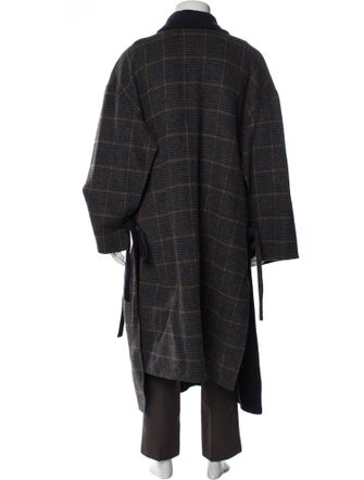 Deveaux Wool Plaid Print Overcoat