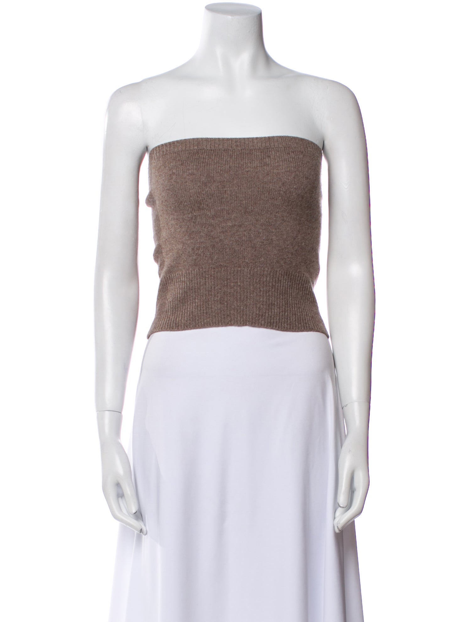 Deveaux Merino Wool Strapless Crop Top
