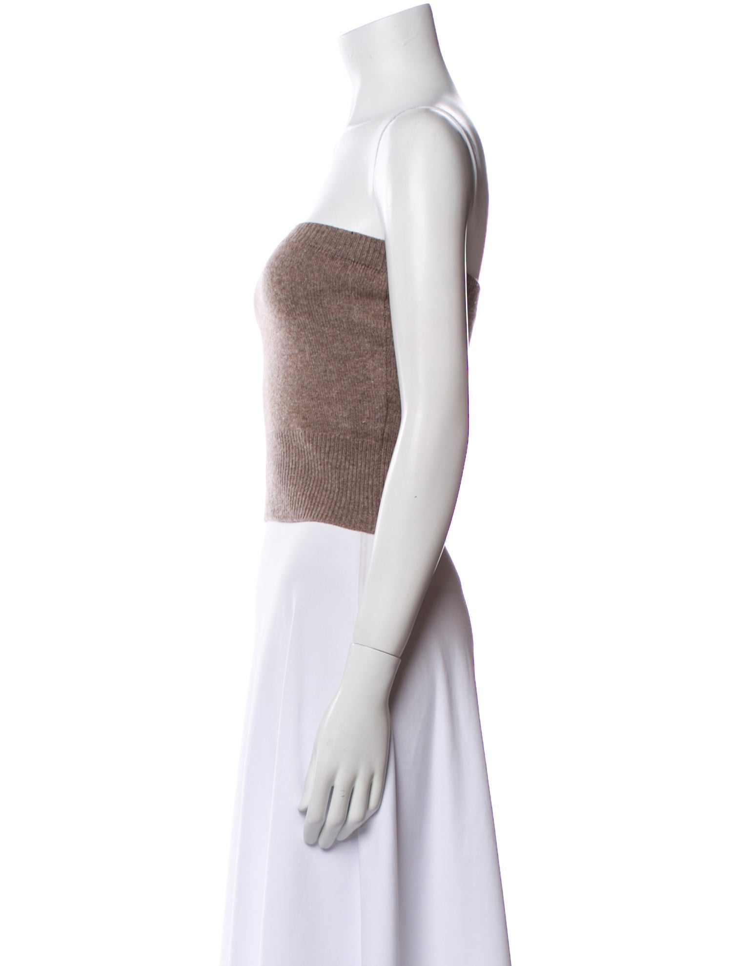 Deveaux Merino Wool Strapless Crop Top