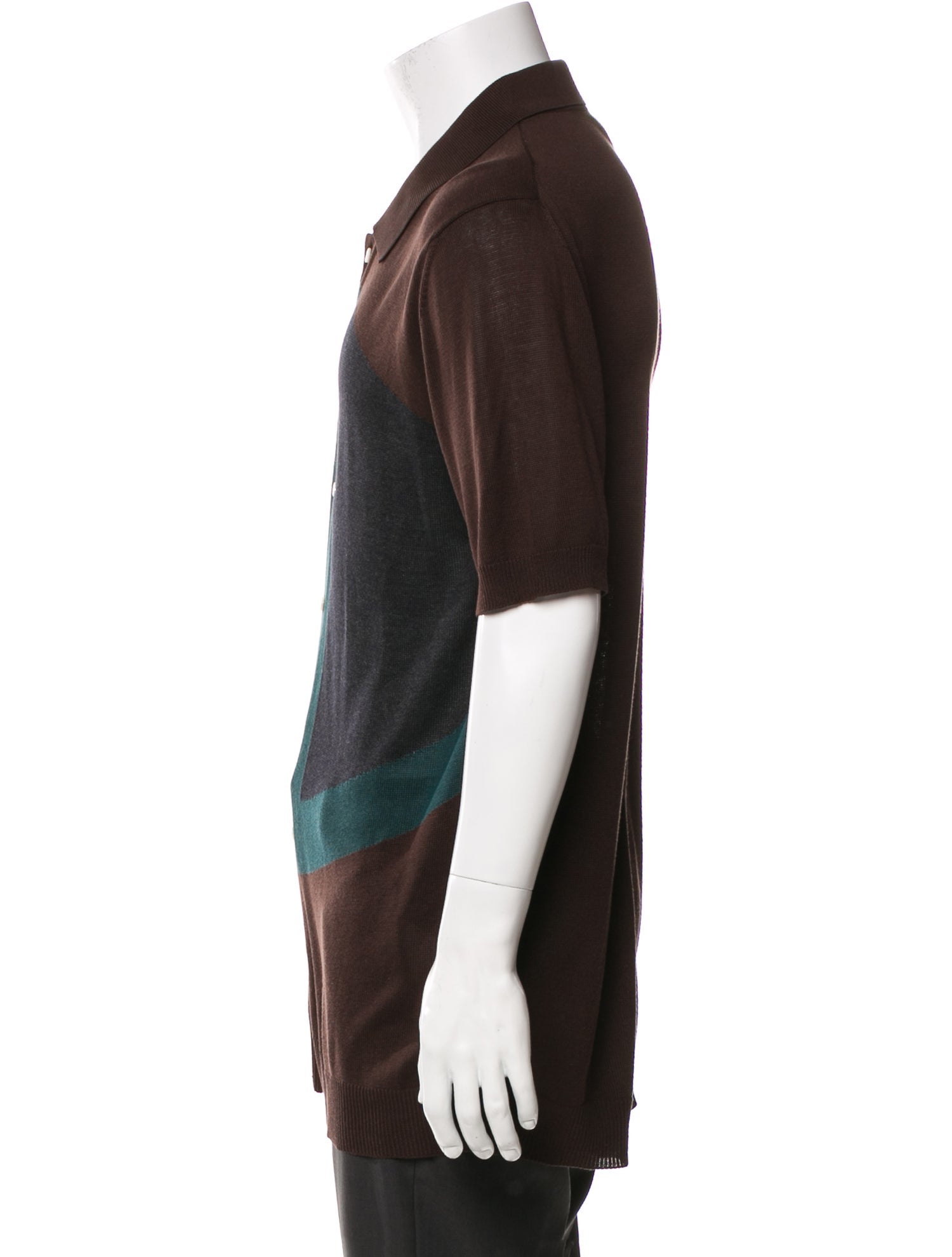 Deveaux Silk Colorblock Pattern Shirt