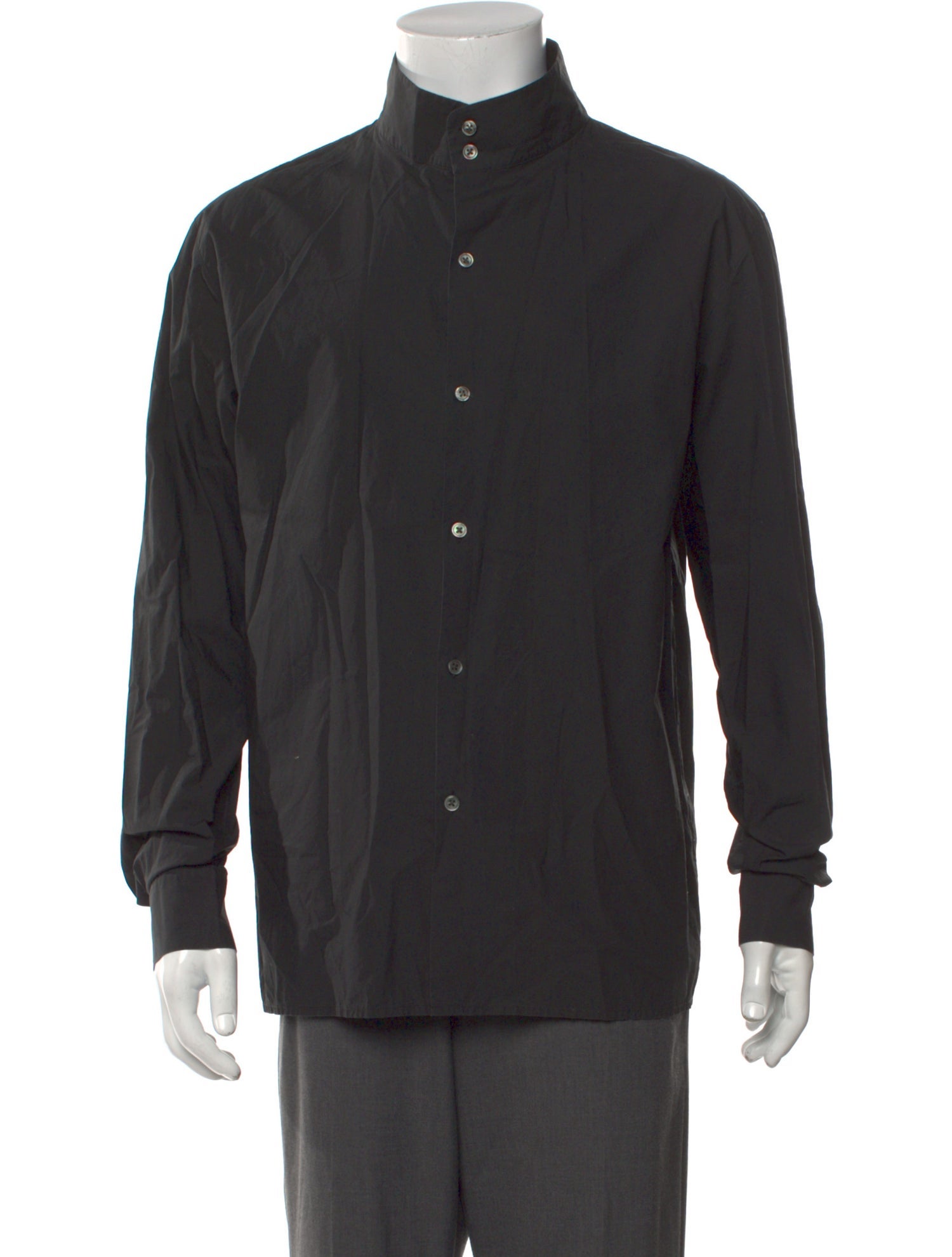 Supreme Loose Fit Flannel Oxford Long Sleeve Shirt - Black Casual