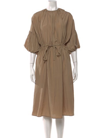 Pre-owned Deveaux Crew Neck Midi Length Dress In Neutrals