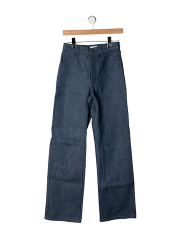 Pre-owned Deveaux High-rise Straight Leg Jeans In Blue