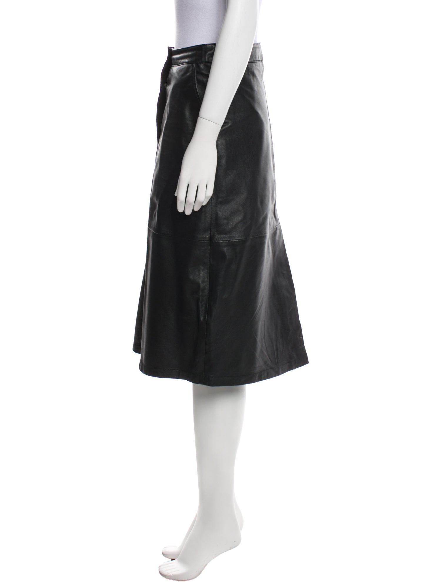 Deadwood Lambskin Knee-Length Skirt