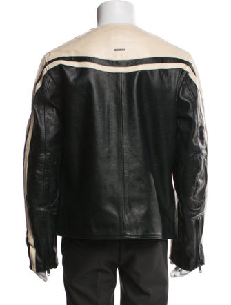 Deadwood Lambskin Striped Moto Jacket