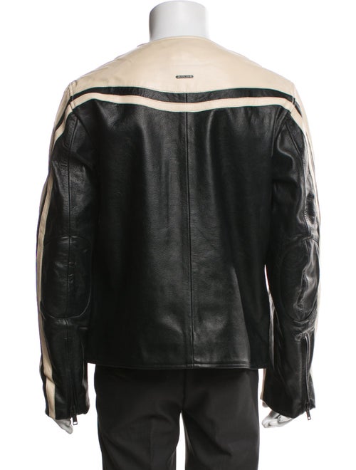 Deadwood Lambskin Striped Moto Jacket