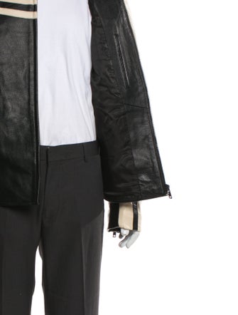 Deadwood Lambskin Striped Moto Jacket