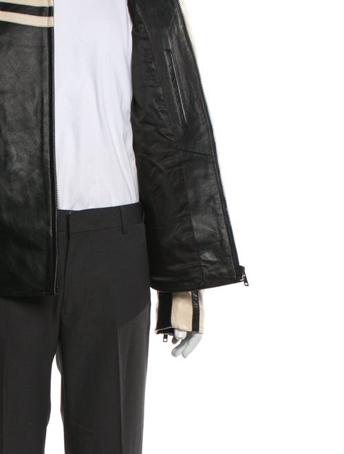 Deadwood Lambskin Striped Moto Jacket