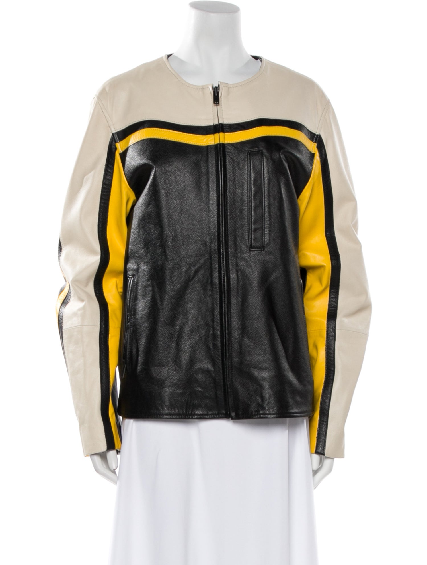 Deadwood Lambskin Colorblock Pattern Jacket