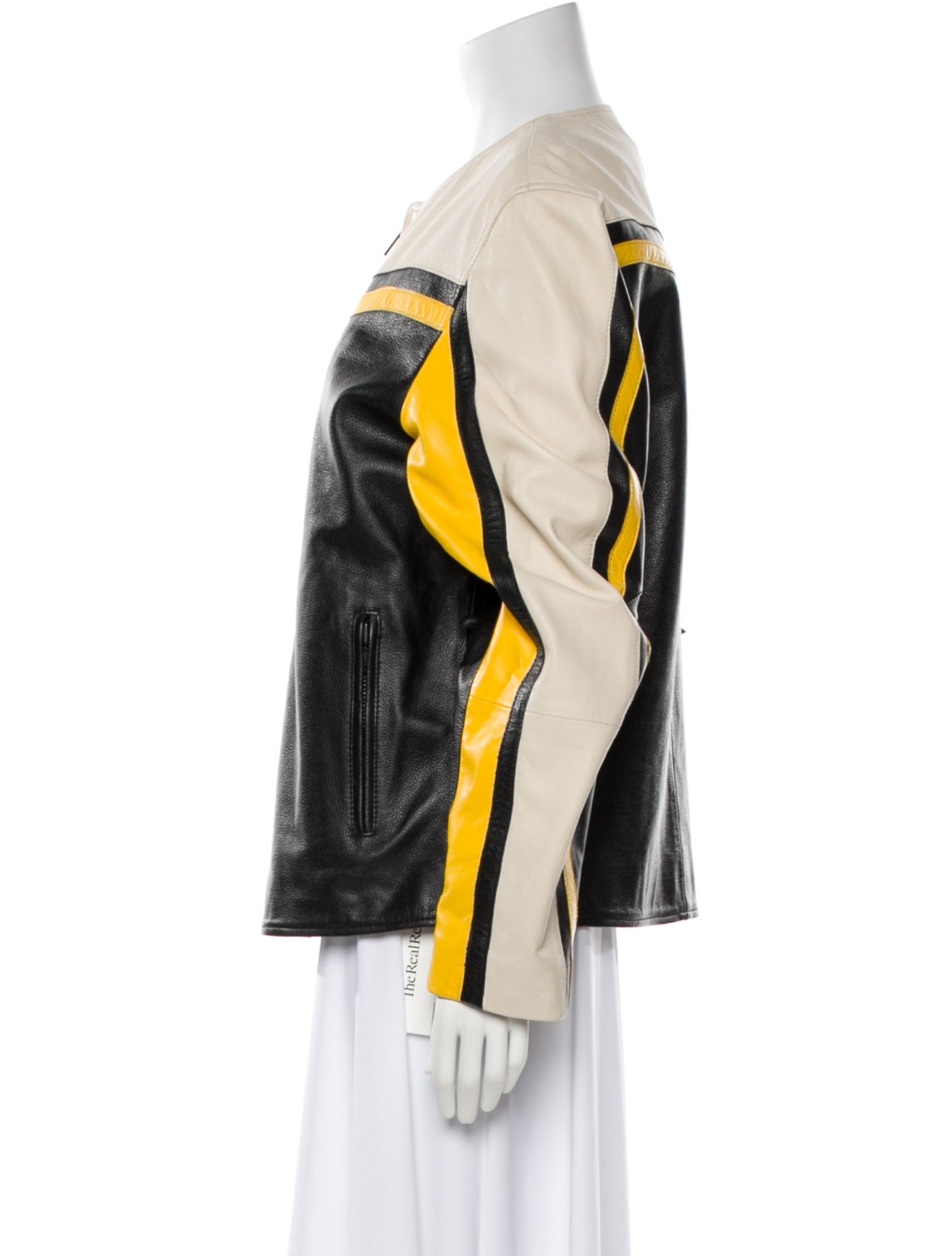 Deadwood Lambskin Colorblock Pattern Jacket