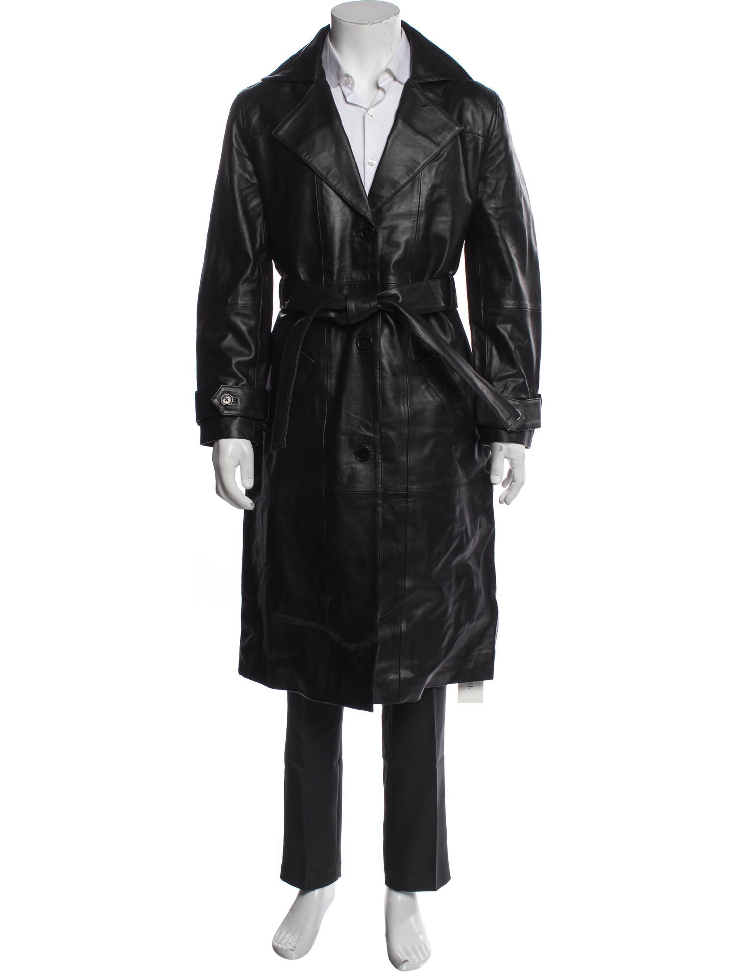 Deadwood Lamb Leather Trench Coat w/ Tags