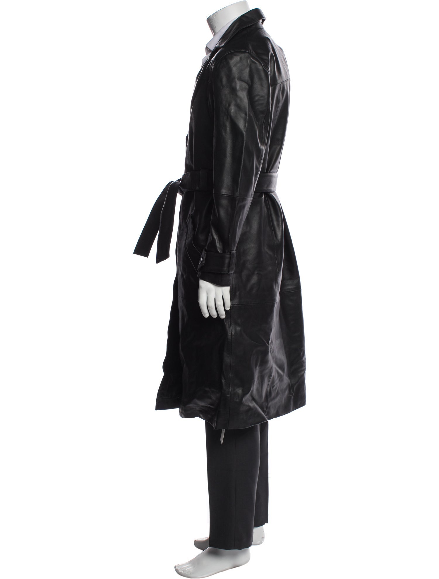 Deadwood Lamb Leather Trench Coat w/ Tags