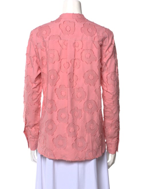 Danielle Fichera Patterned Mock Neck Button-Up Top